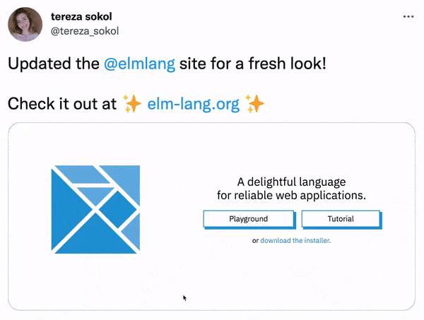 update of the Elm lang website