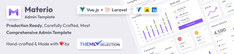 Materio – Vuetify Vuejs Laravel Admin Template