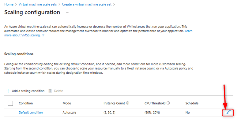 scaling configuration