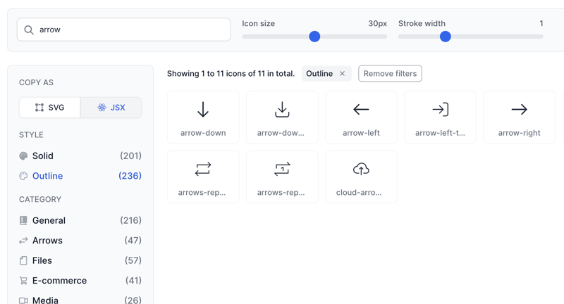 Flowbite Icons Controls