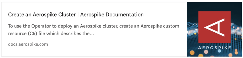 Aerospike Cluster