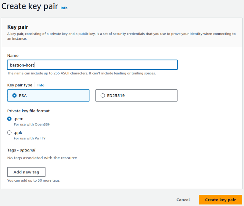 Create key pair