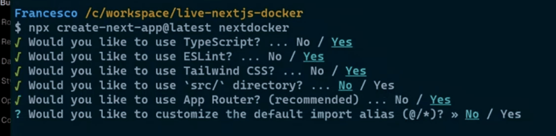 Next js and Docker