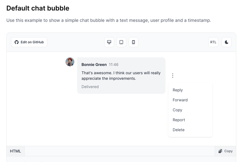 Tailwind CSS Chat Bubble