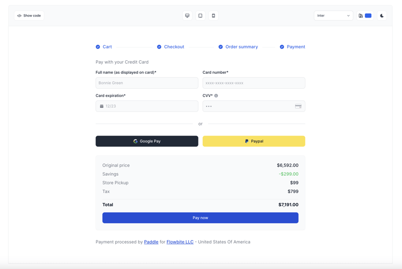 Tailwind CSS Payment Form with Stepper