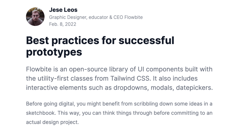 Tailwind CSS Blog Template