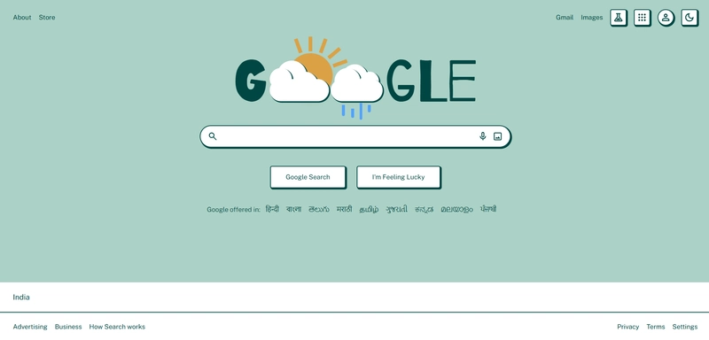 Google Homepage UI Redesign in Neobrutalism Style with Tailwind CSS v4
