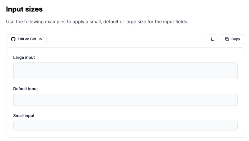 Tailwind CSS Input Sizes - Flowbite