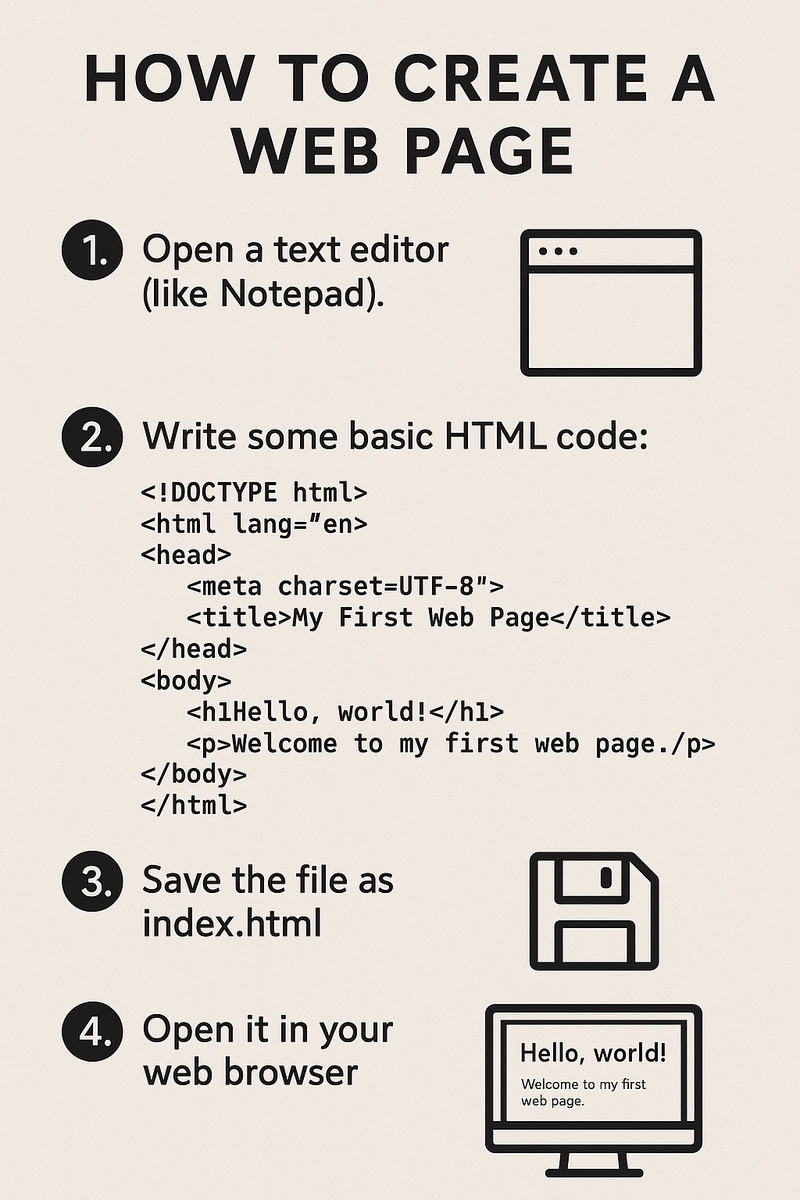 How to create a web page
