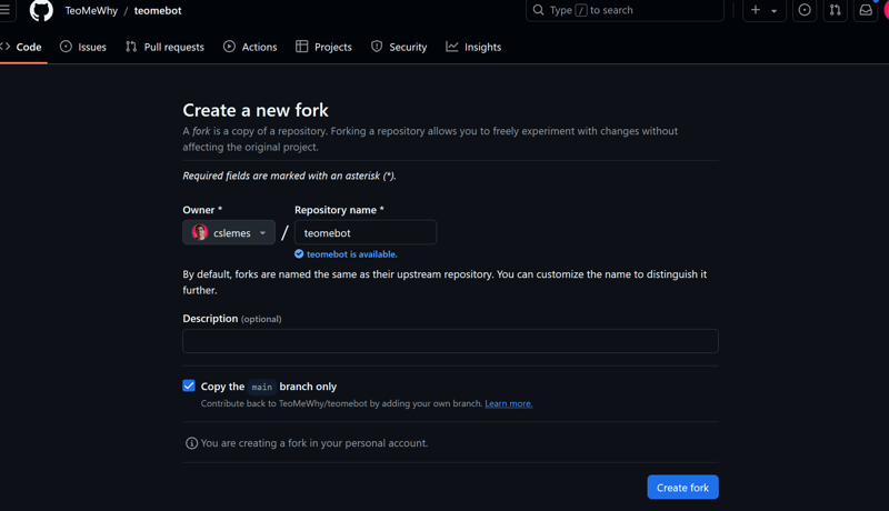 Create fork