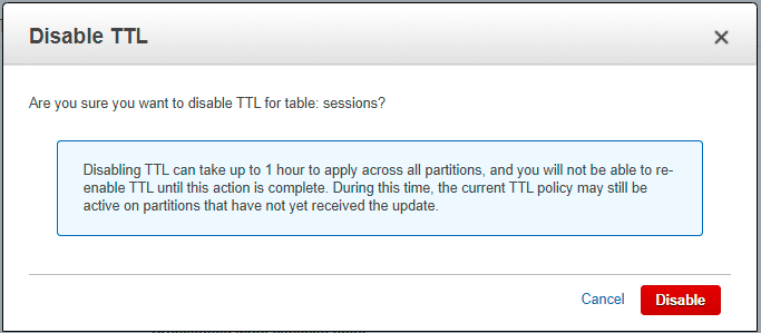 TTL setting change