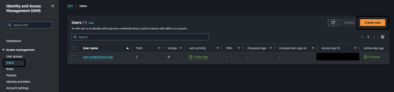 Creating user on AWS