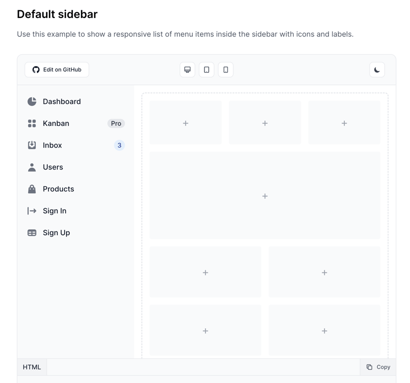 Tailwind CSS Sidebar - Flowbite