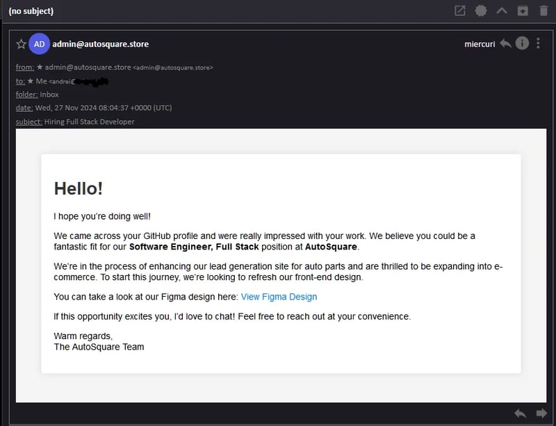 Beware recruitment emails with malware infected git repos ! admin 