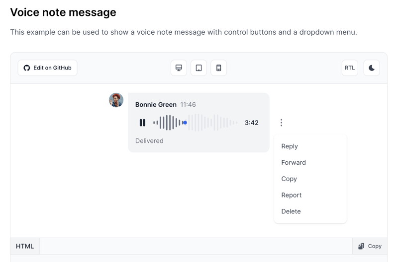 Tailwind CSS Voice Note