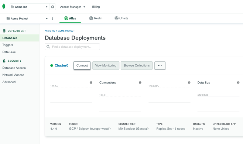 SimpleBackups - MongoDB Atlas Connect to Cluster