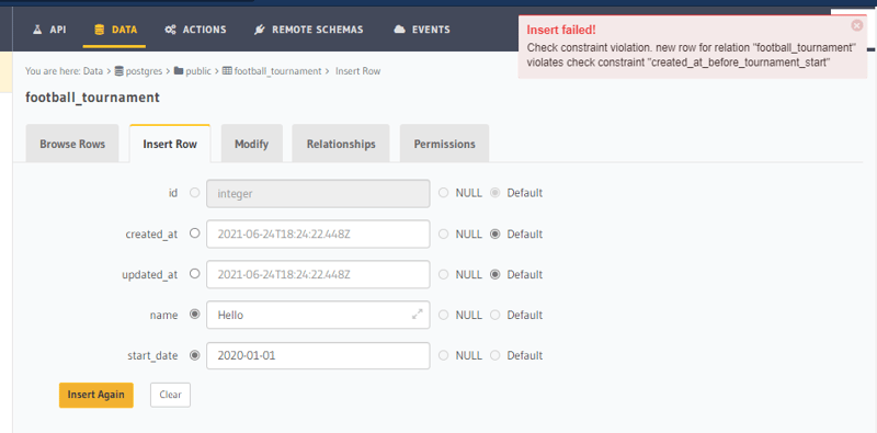 GraphQL Authorization with Hasura: How to prevent mutations after a time interval