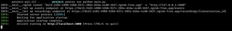 Uvicorn Server Output