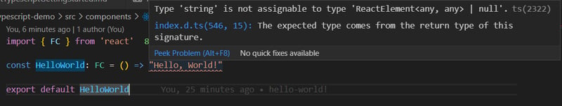 Throwing our first typescript error