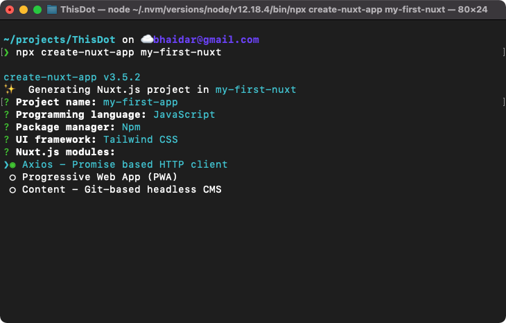 Figure 5: Nuxt.js modules