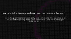 article cover for <br>
 How to Install miniconda on linux (from the command line only)<br>
