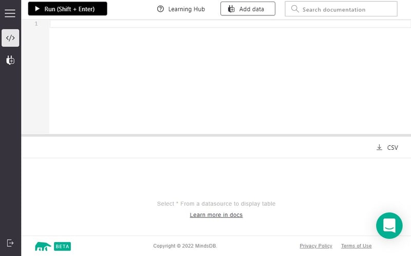 MindsDB SQL Editor