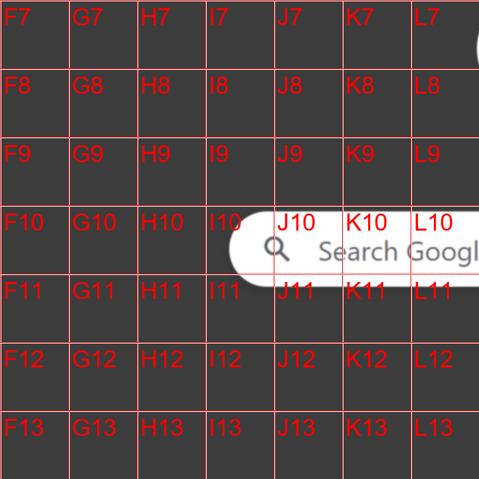 Second chance with a zoomed in overlaid grid