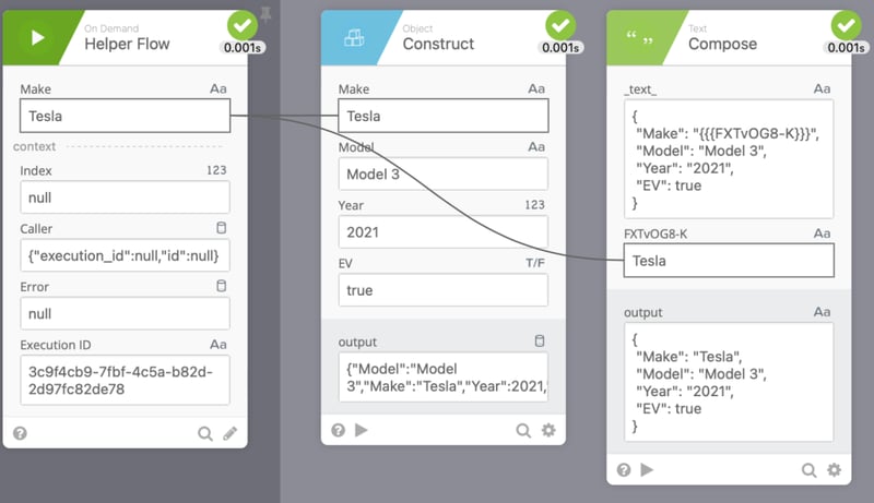 Result with correct flow input