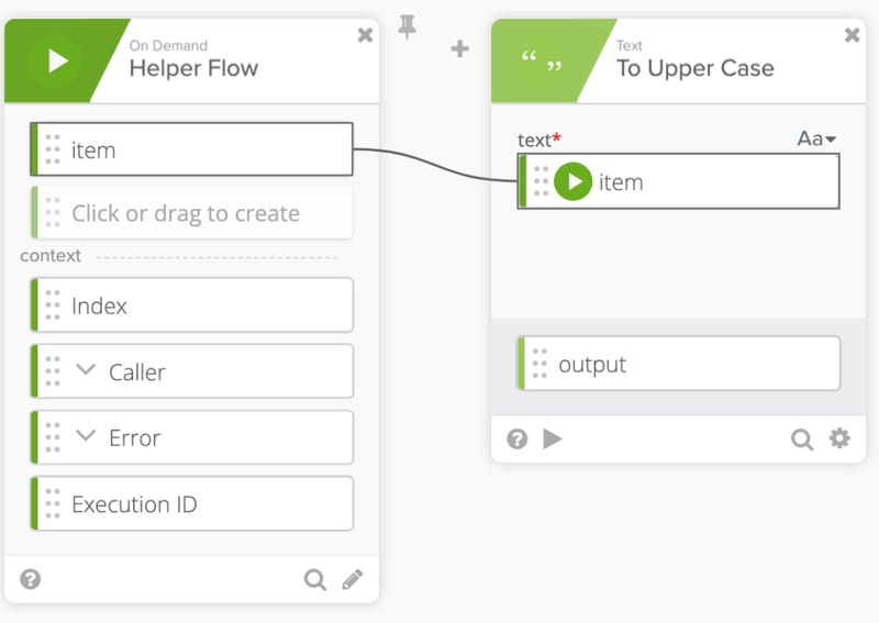 A helper flow that does to upper case for each list item