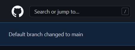 GitHub default branch changed