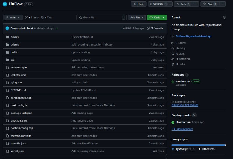 Finflow Github Repository