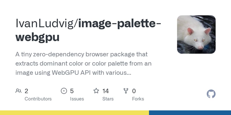 image-palette-webgpu – extract dominant colors from images using WebGPU