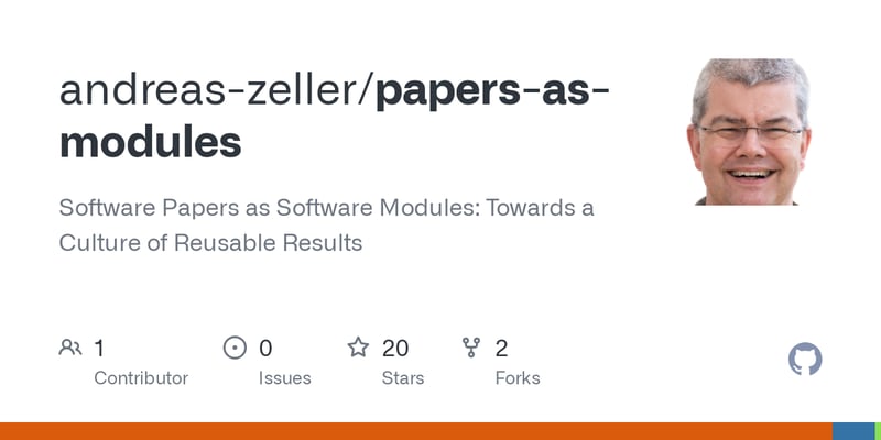 Software Papers as Software Modules: Towards a Culture of Reusable Results