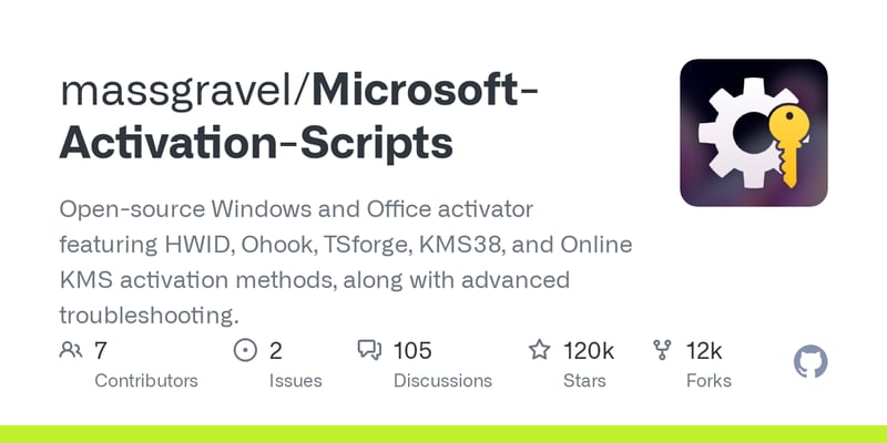 Open Source Microsoft Activation Scripts (Mas)