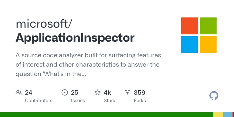 Microsoft Application Inspector: source code characterization tool