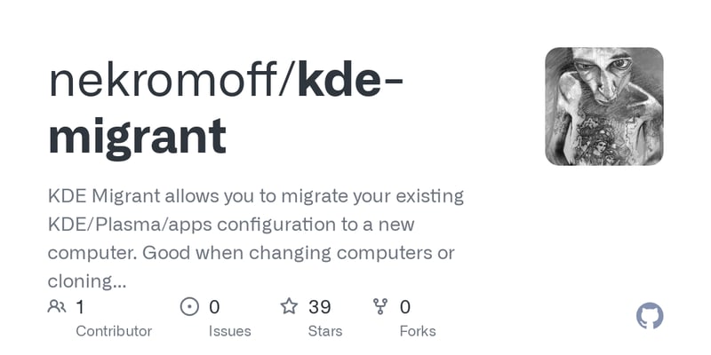 KDE Migrant helps to migrate your KDE/Plasma/apps configs to a new computer