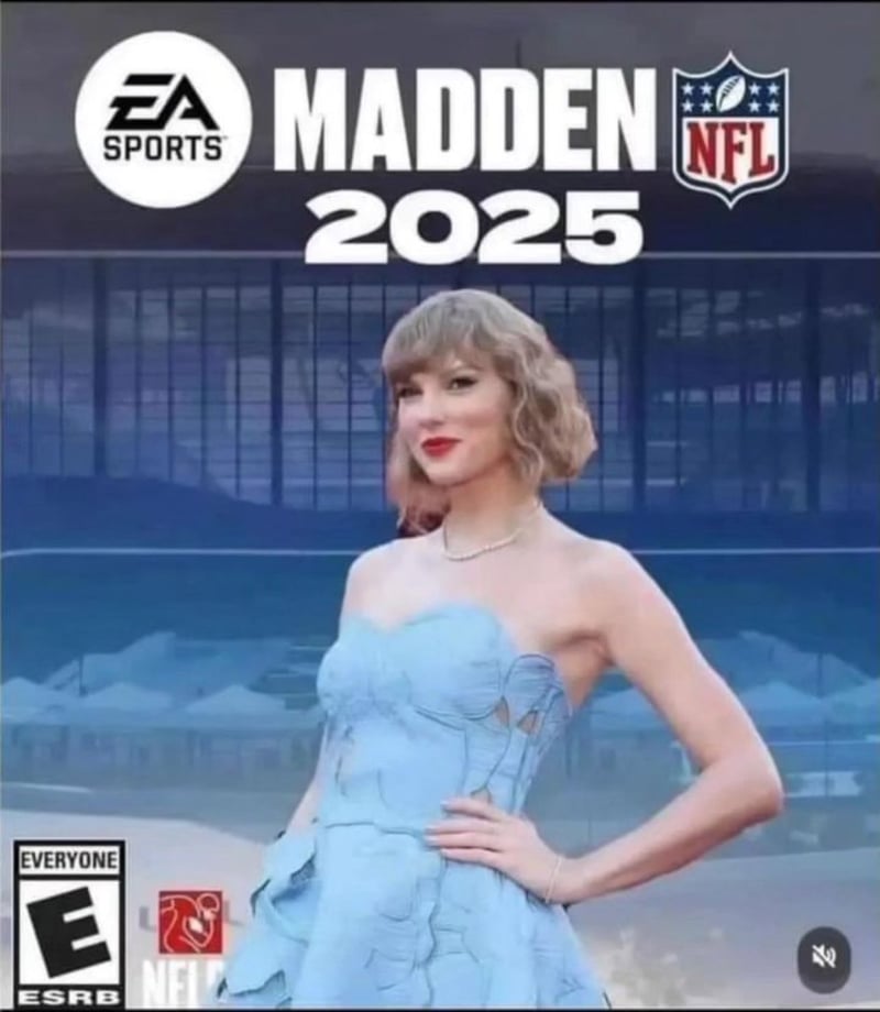 Taylor Swift on the cover of the video game Madden 2025