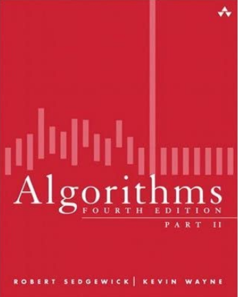 Algorithms red cover with pink line graph