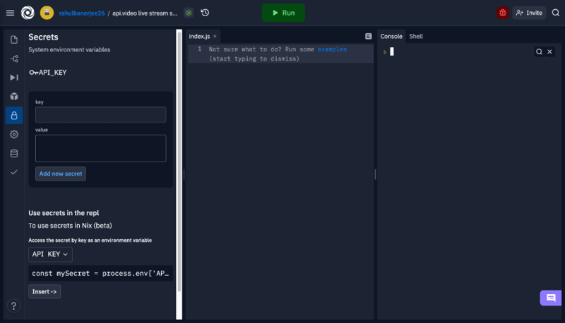 Import env variable in Replit