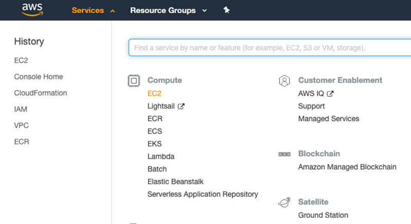 Log in to your AWS account