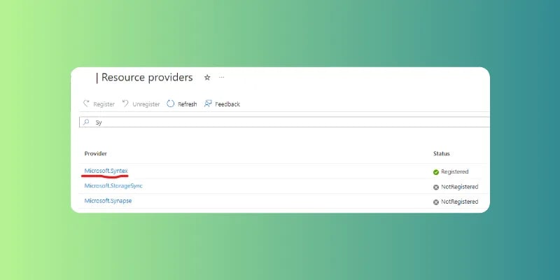 Microsoft.Syntex resource provider