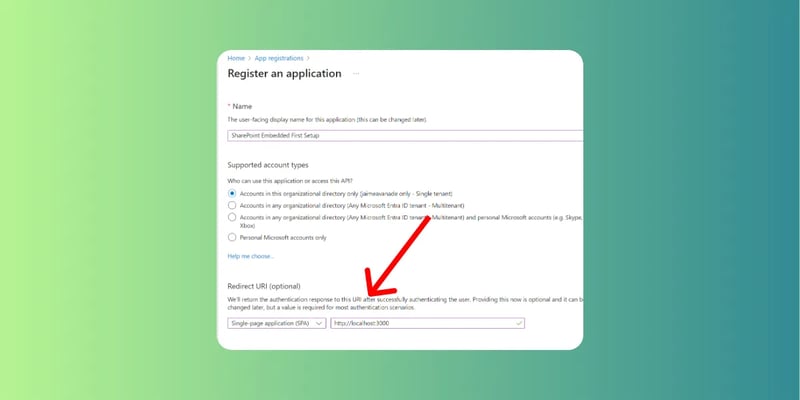 Entra ID Application Register Page