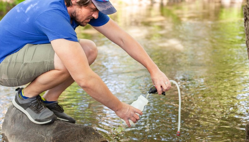 Filtering stream water