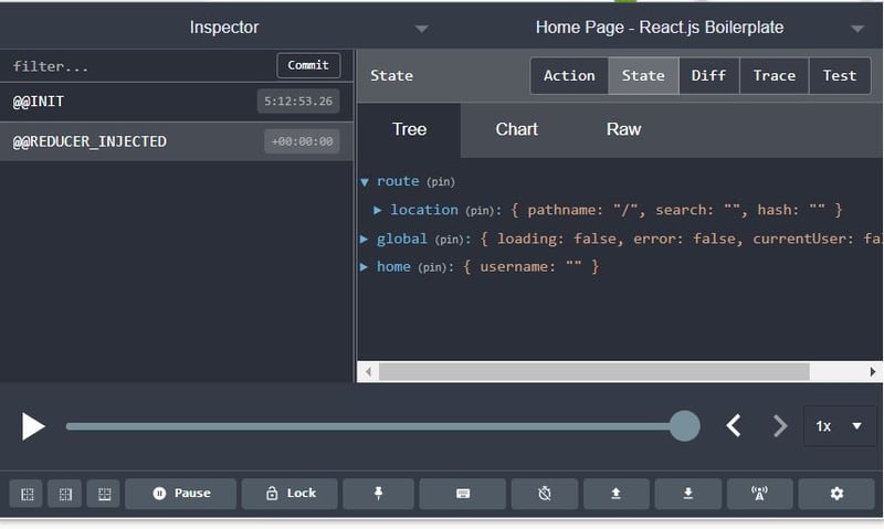 state view in Redux-DevTools