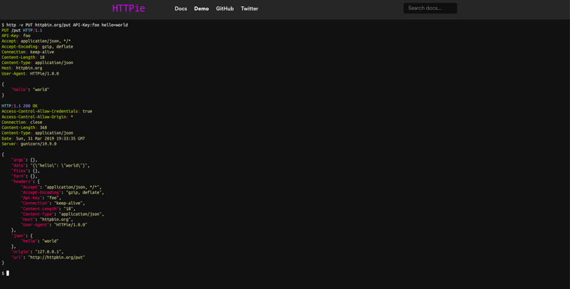 HTTPie Screenshot