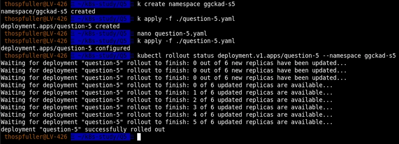 Checking the rollout status of a deployment which has been updated.