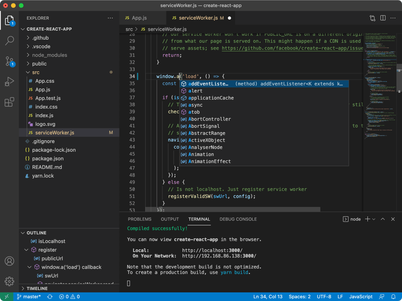 VS Code in action