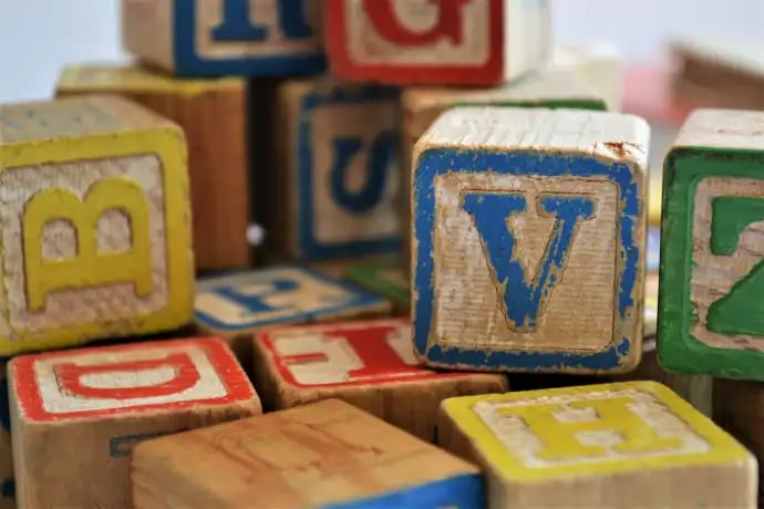 Close up of children's blocks