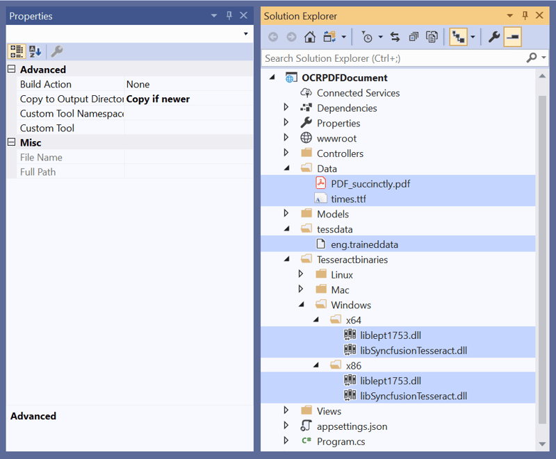 Set Copy to Output Directory to Copy if newer