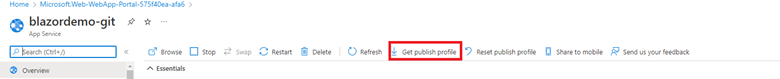 Click on Get publish profile